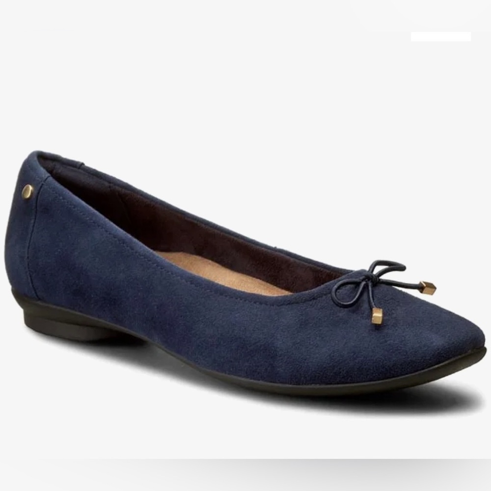 Clarks Navy Blue Women's “Chandra Light” Ballet Flats